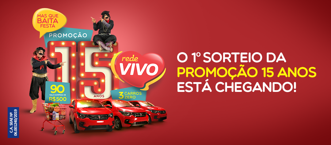 O 1º sorteio da Promoção 15 Anos está chegando